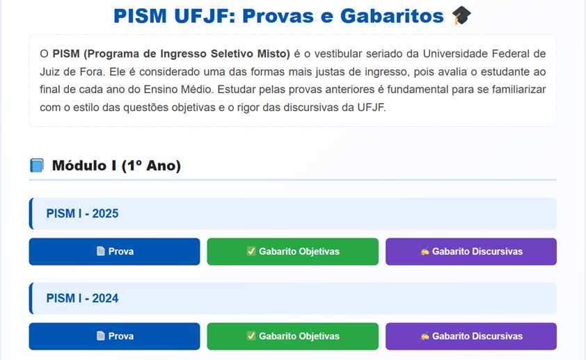 Banco de Provas Seriadas Anteriores